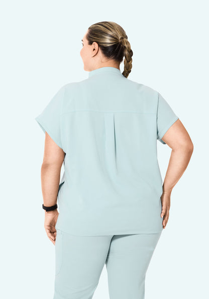 Mandarin Dolman Top Sky