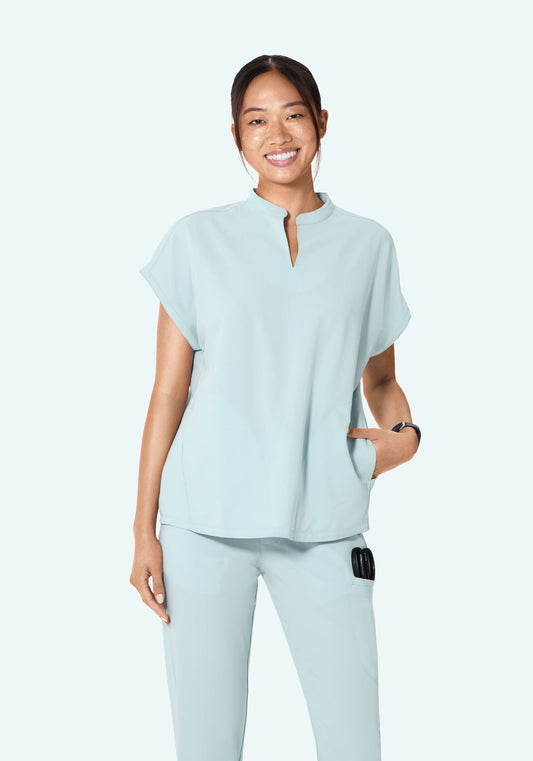 Mandarin Dolman Top Sky