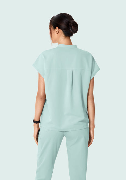 Mandarin Dolman Top Sterling Blue