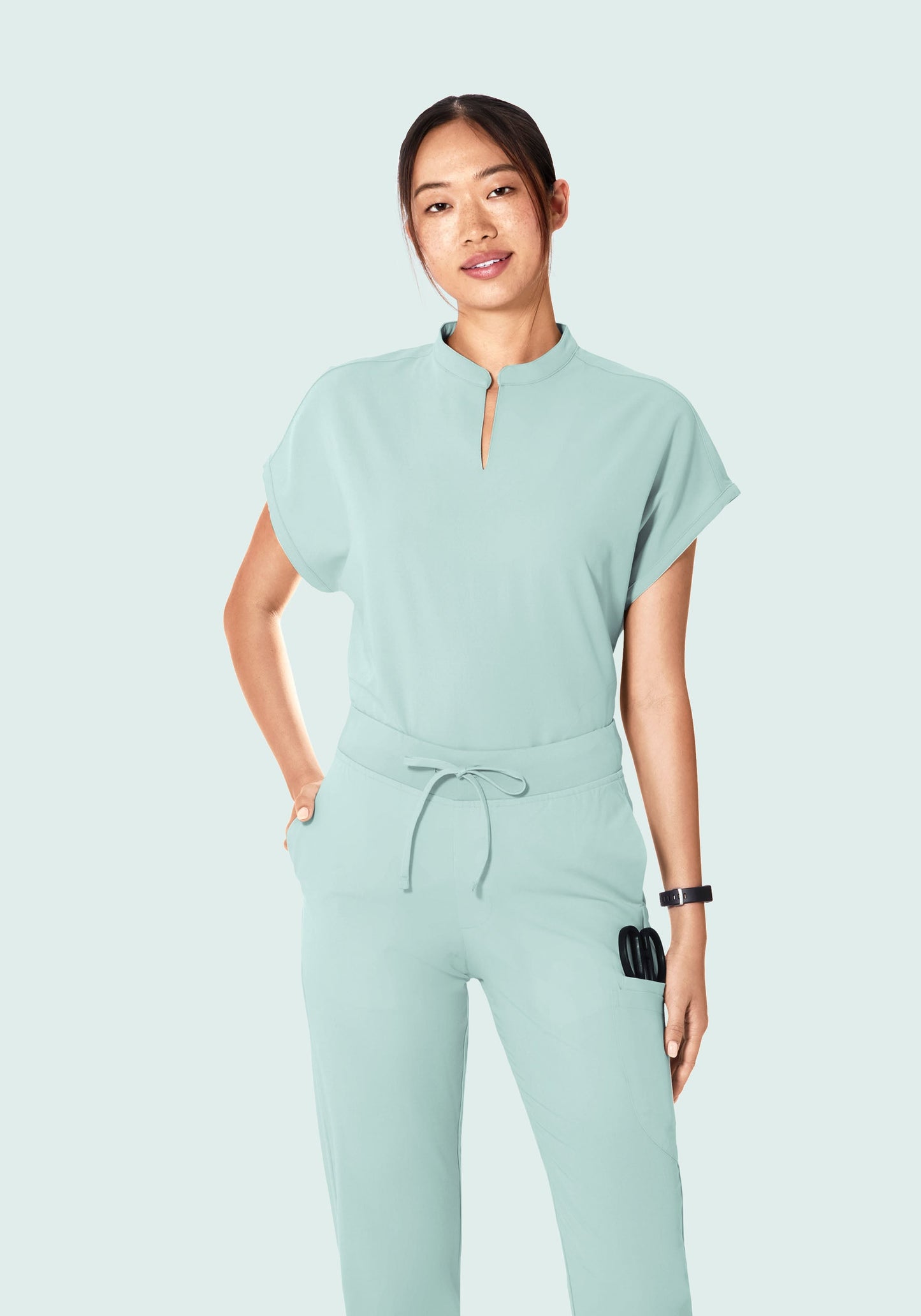 Mandarin Dolman Top Sterling Blue