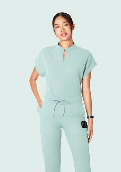 Mandarin Dolman Top Sterling Blue