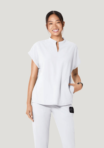 Mandarin Dolman Top White