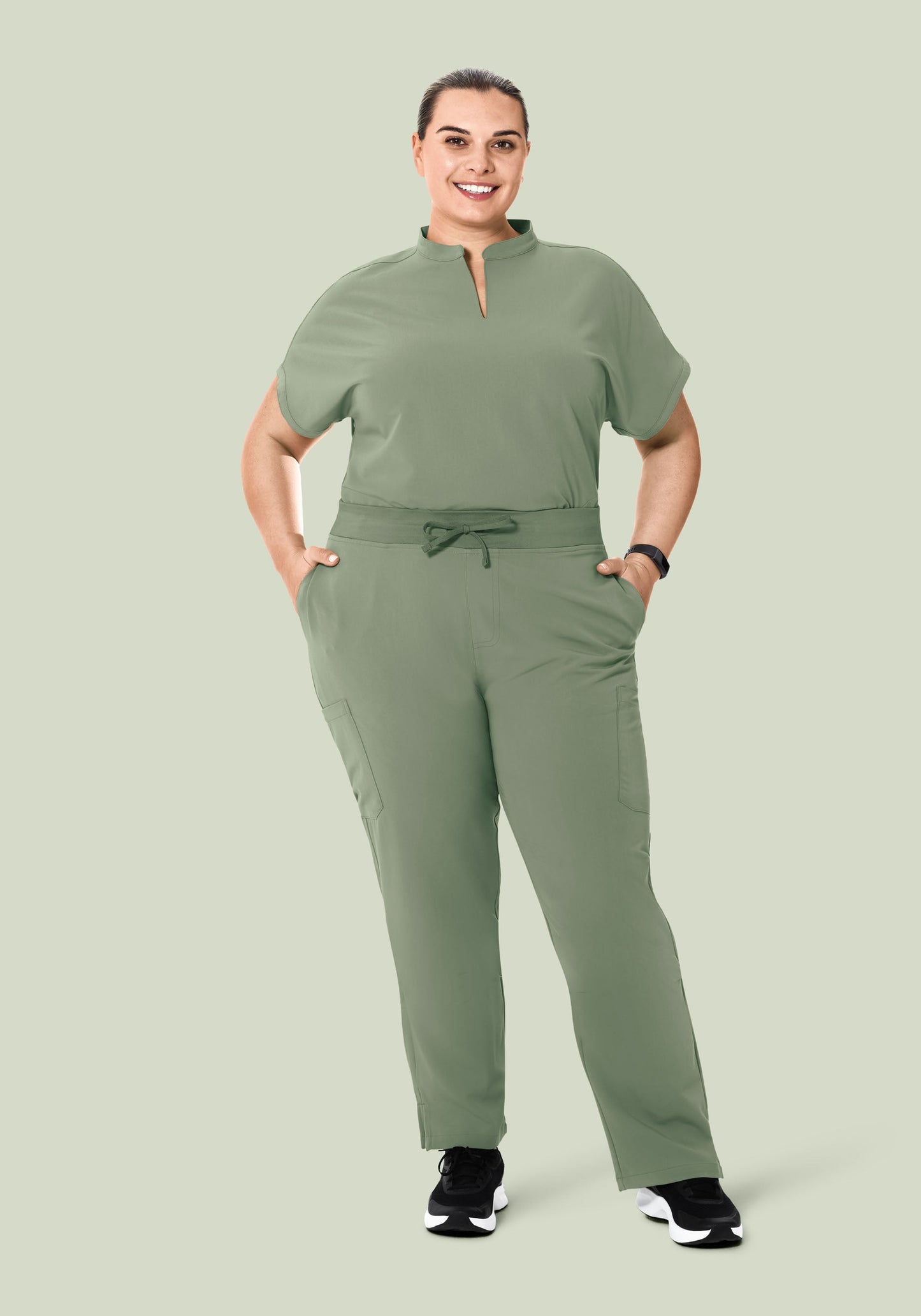 High Waisted Cargos Cool Sage