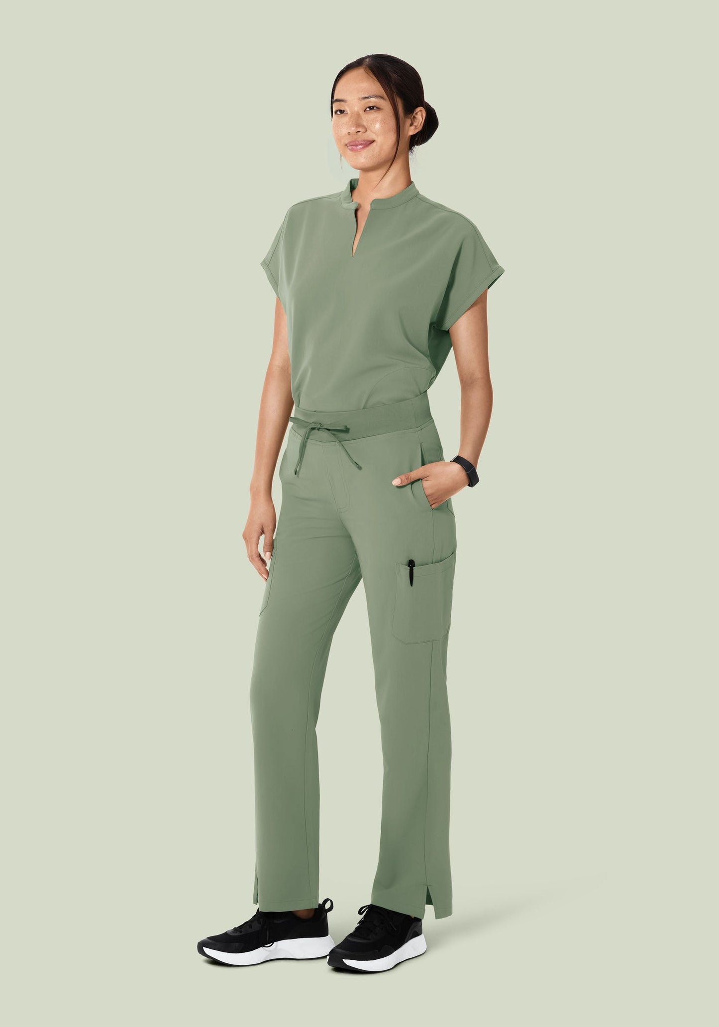 High Waisted Cargos Cool Sage