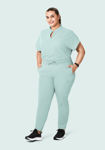 Mandarin Dolman Top Sterling Blue