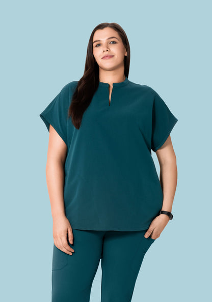 Mandarin Dolman Top Caribbean Blue