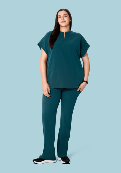Mandarin Dolman Top Caribbean Blue
