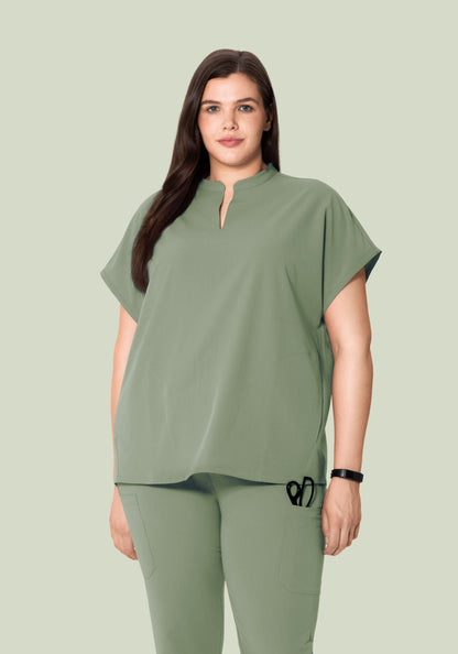 Mandarin Dolman Top Cool Sage