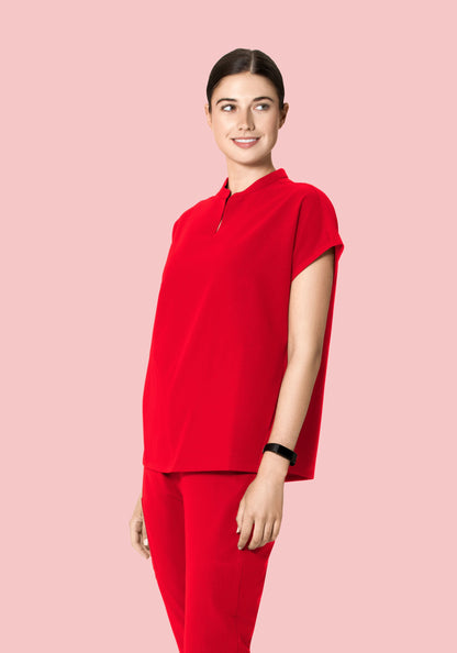 Mandarin Dolman Top Candy Red