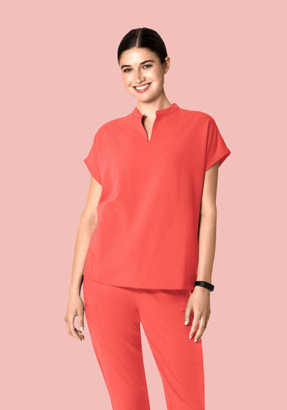 Mandarin Dolman Top Sunkissed Coral