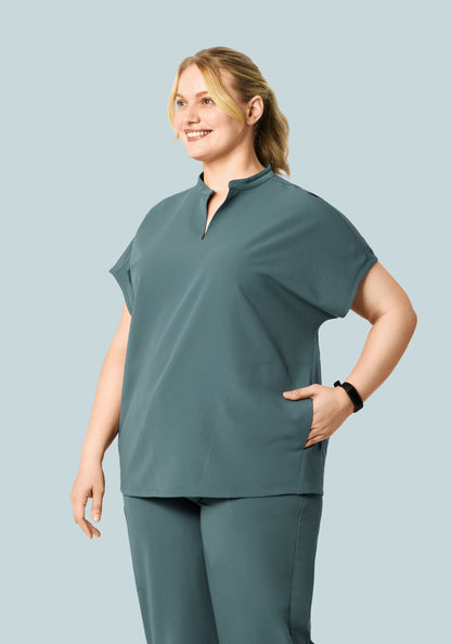 Mandarin Dolman Top Stormy Sky