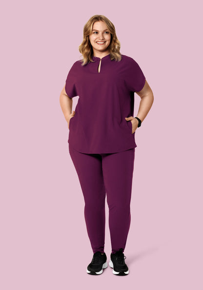 Mandarin Dolman Top Plum