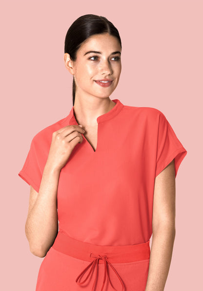 Mandarin Dolman Top Sunkissed Coral