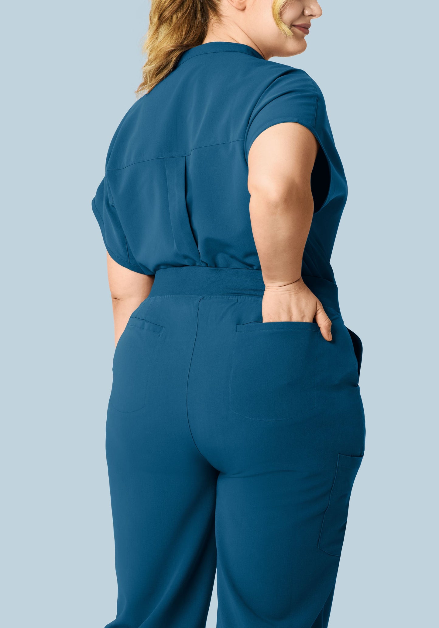 High Waisted Wide Leg Harbor Blue