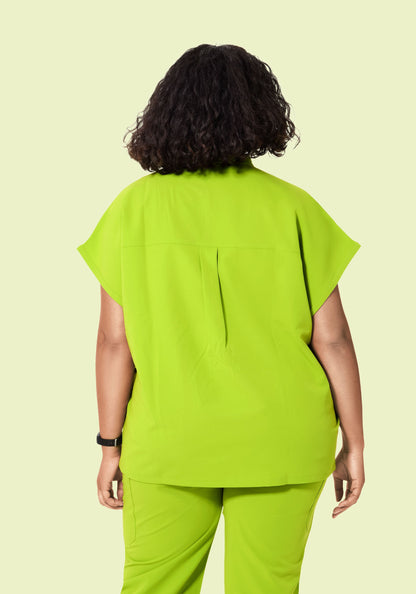 Mandarin Dolman Top Apple Green
