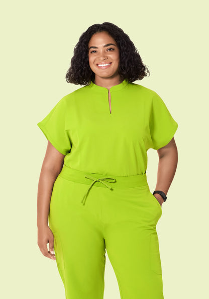 Mandarin Dolman Top Apple Green
