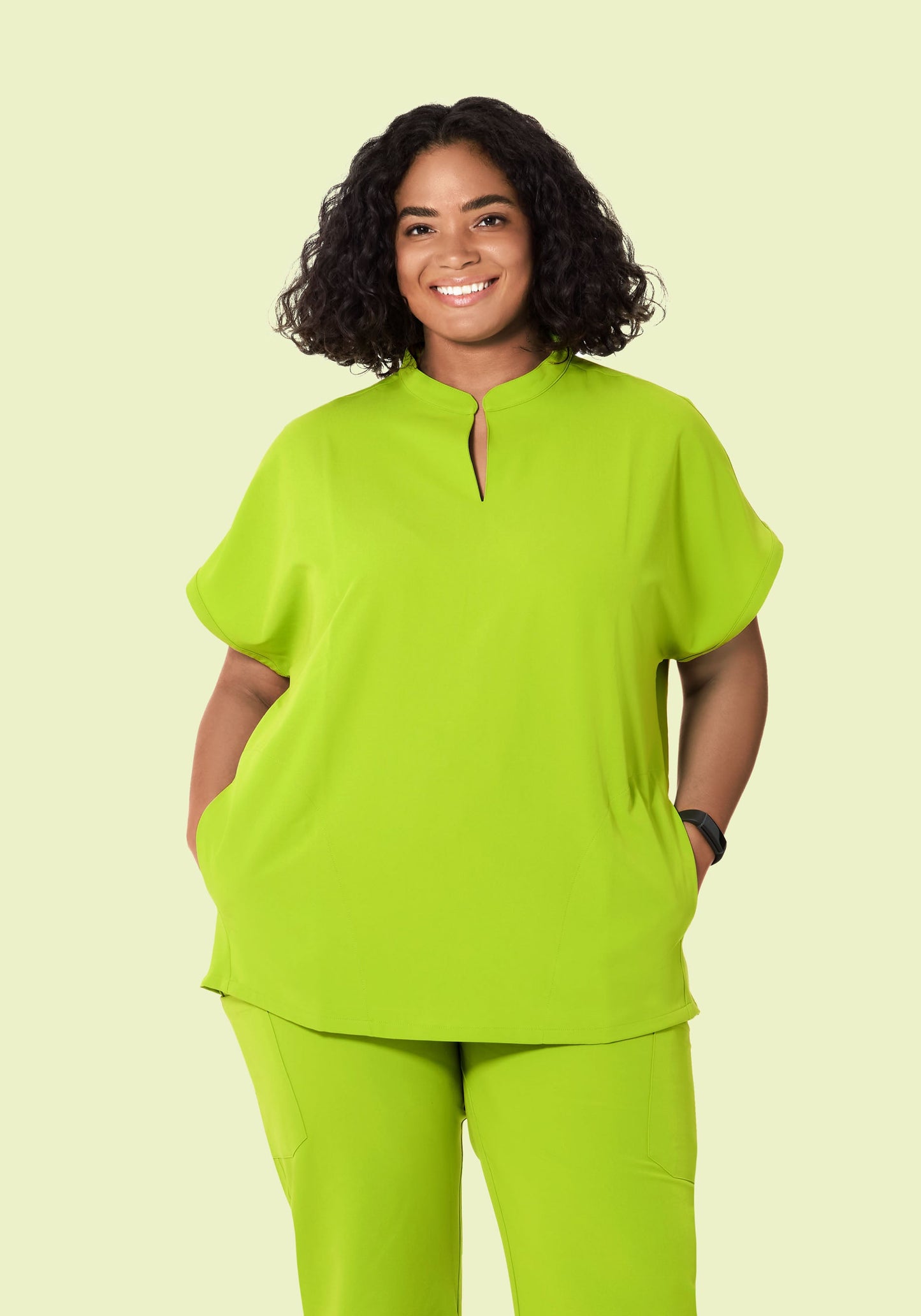 Mandarin Dolman Top Apple Green