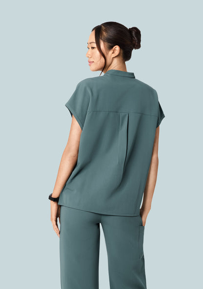 Mandarin Dolman Top Stormy Sky