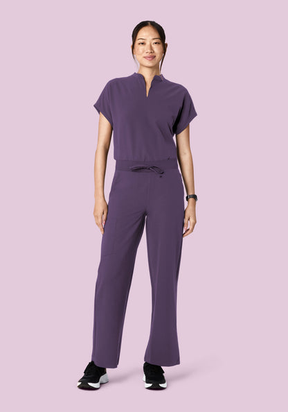 High Waisted Wide Leg Deep Dewberry