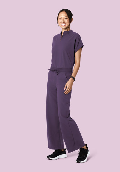 High Waisted Wide Leg Deep Dewberry