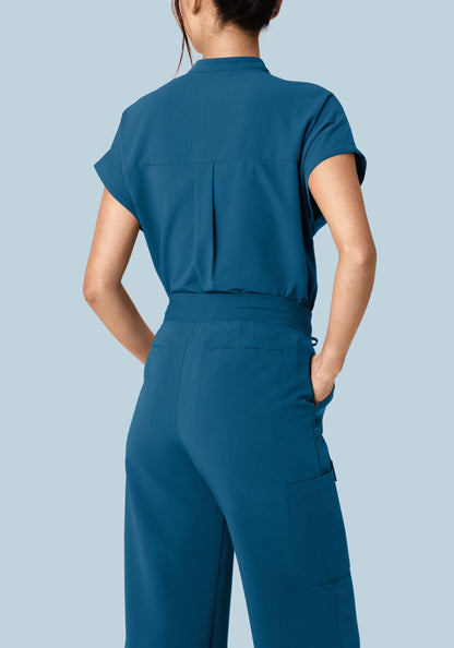 High Waisted Wide Leg Harbor Blue