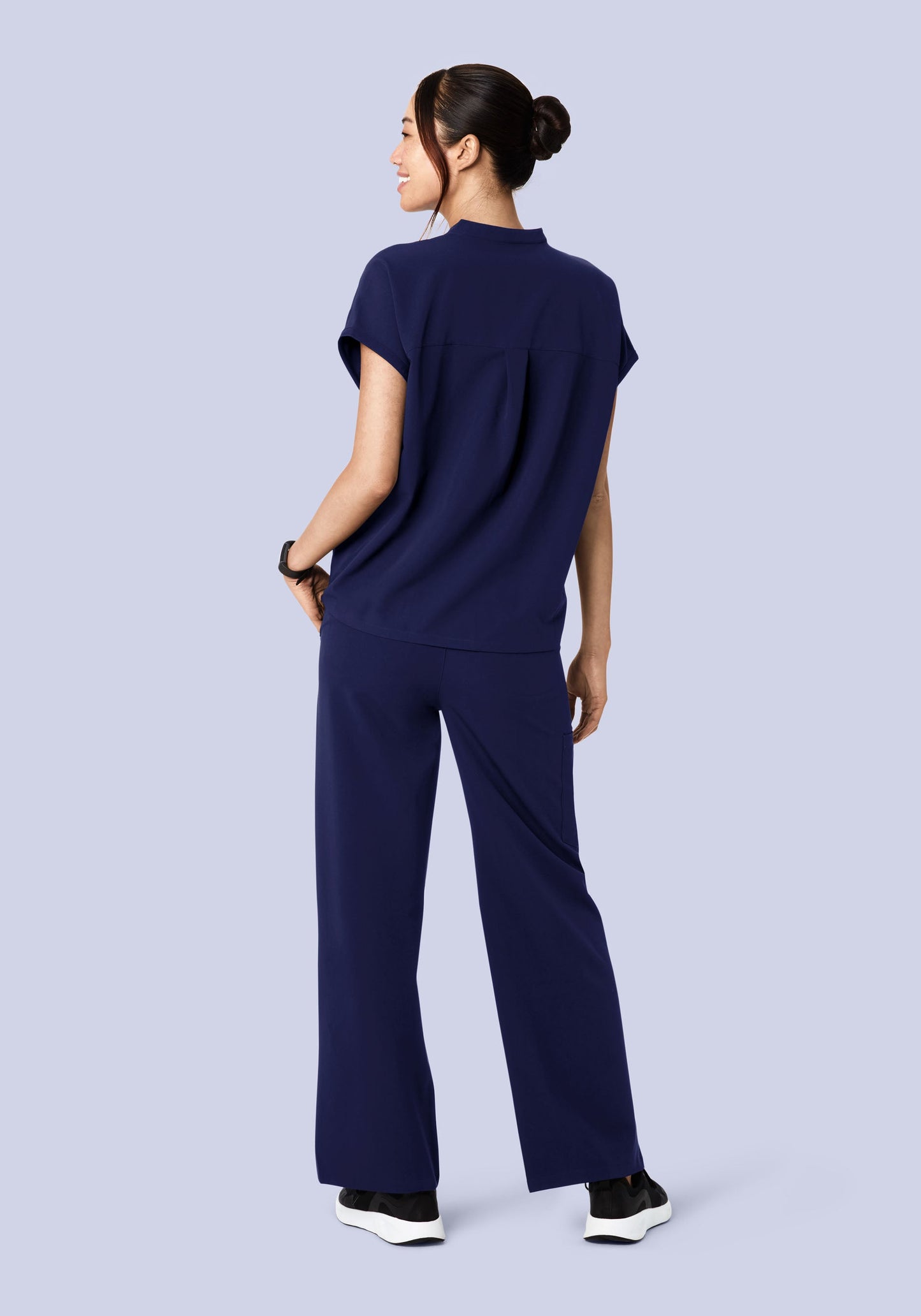 High Waisted Wide Leg Navy