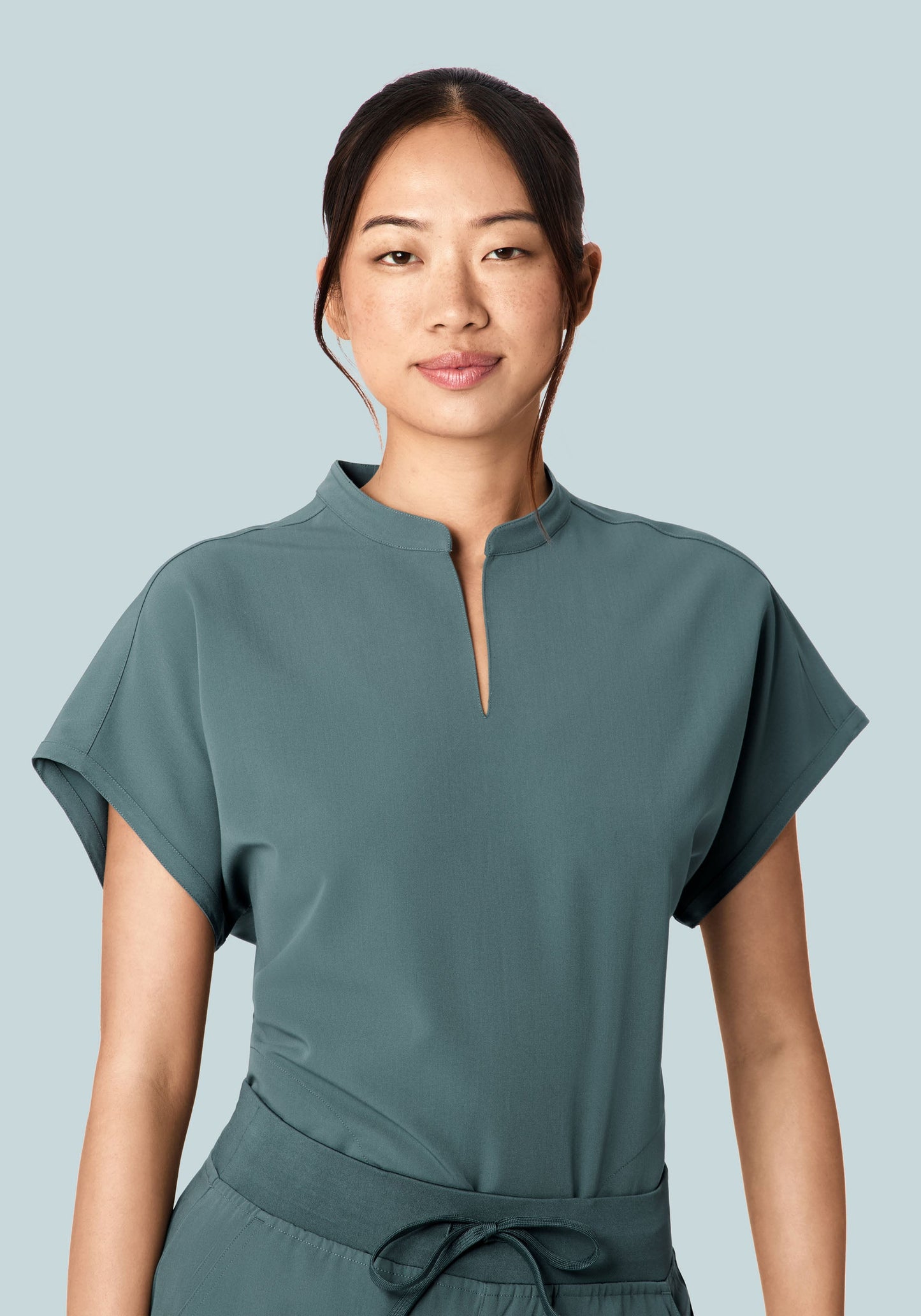 Mandarin Dolman Top Stormy Sky