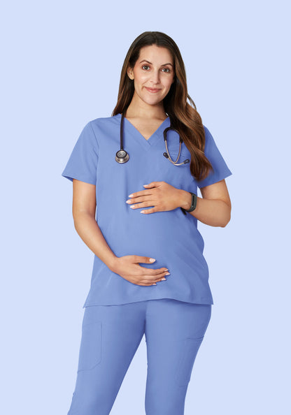 Maternity One Pocket Top Coastline Blue