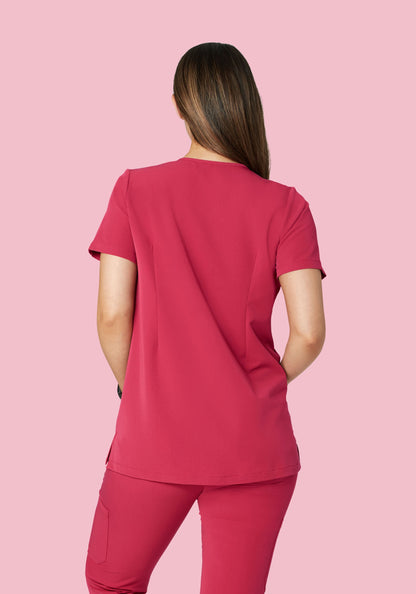 Maternity One Pocket Top Deep Rose