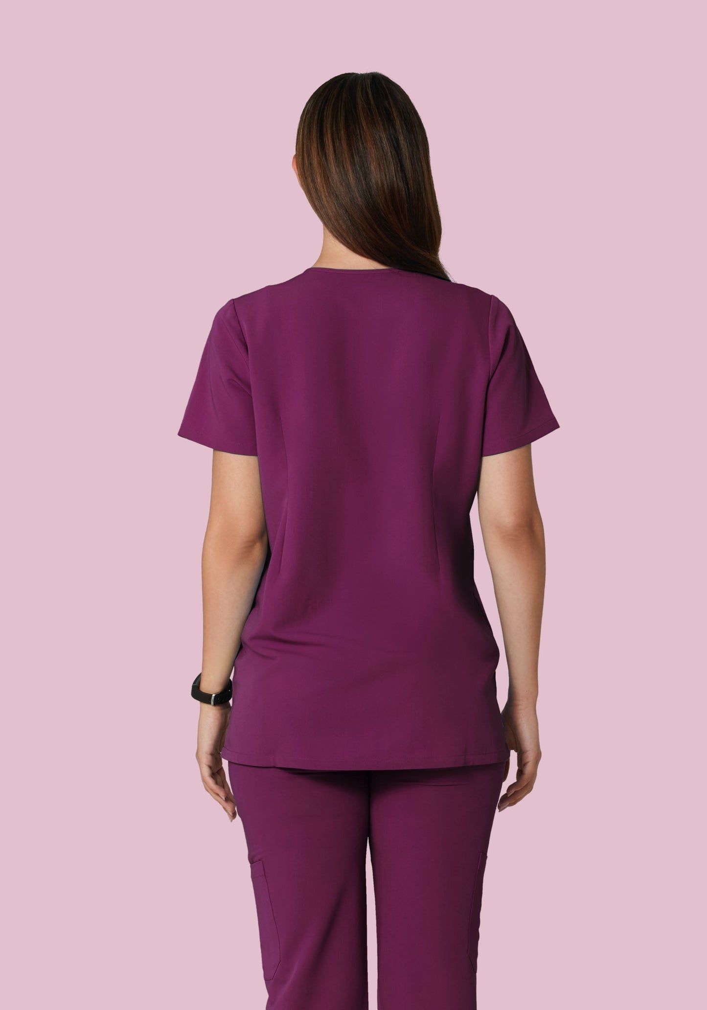 Maternity One Pocket Top Plum