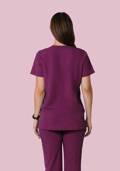 Maternity One Pocket Top Plum