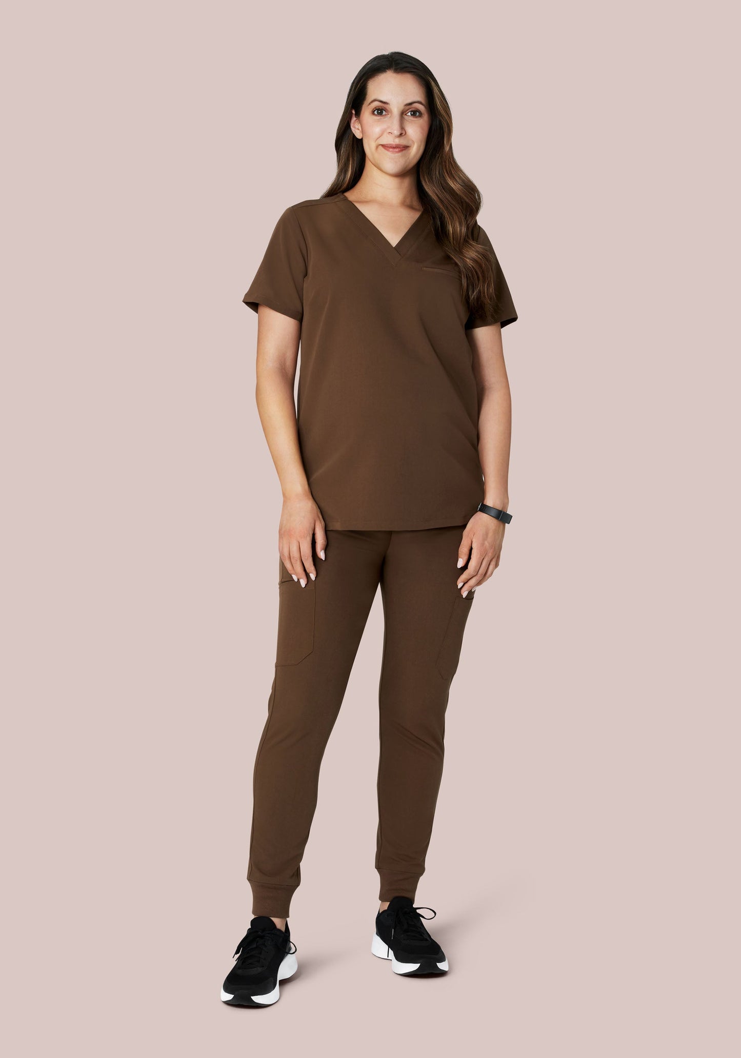 Maternity One Pocket Top Chocolate Brown