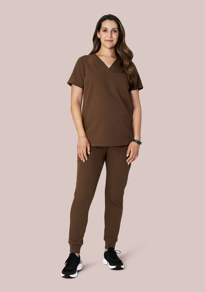 Maternity One Pocket Top Chocolate Brown