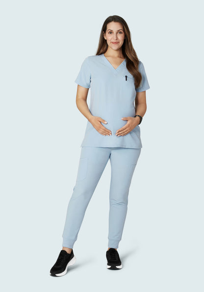 Maternity One Pocket Top Powder Blue