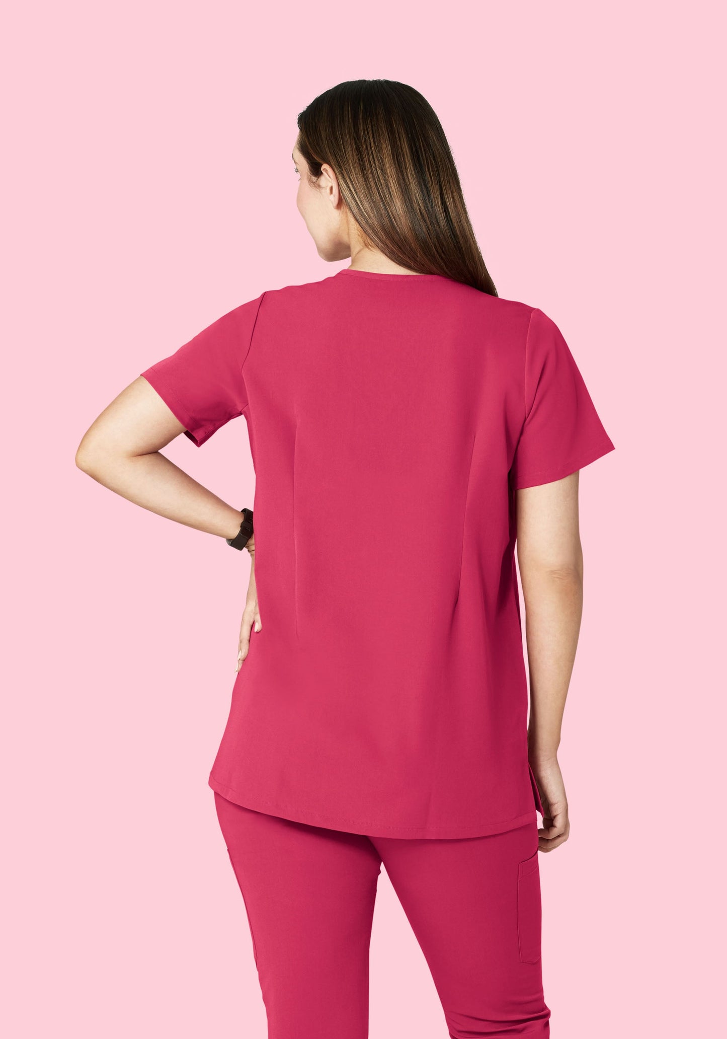 Maternity One Pocket Top Deep Magenta