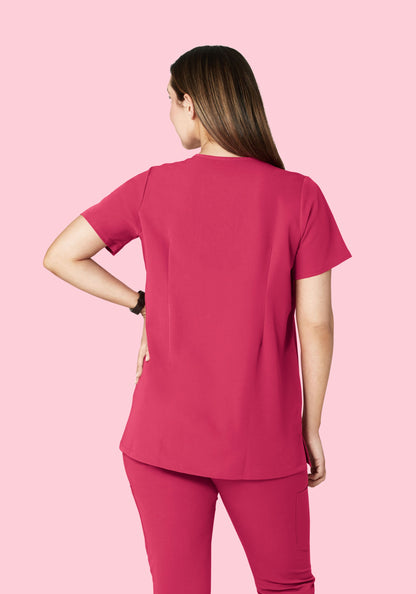 Maternity One Pocket Top Deep Magenta