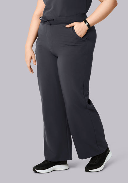 High Waisted Wide Leg Pewter