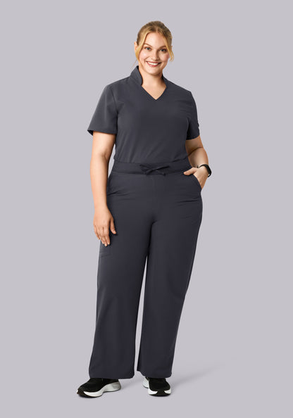 High Waisted Wide Leg Pewter