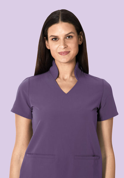 Multi Wear Collar Top Dewberry