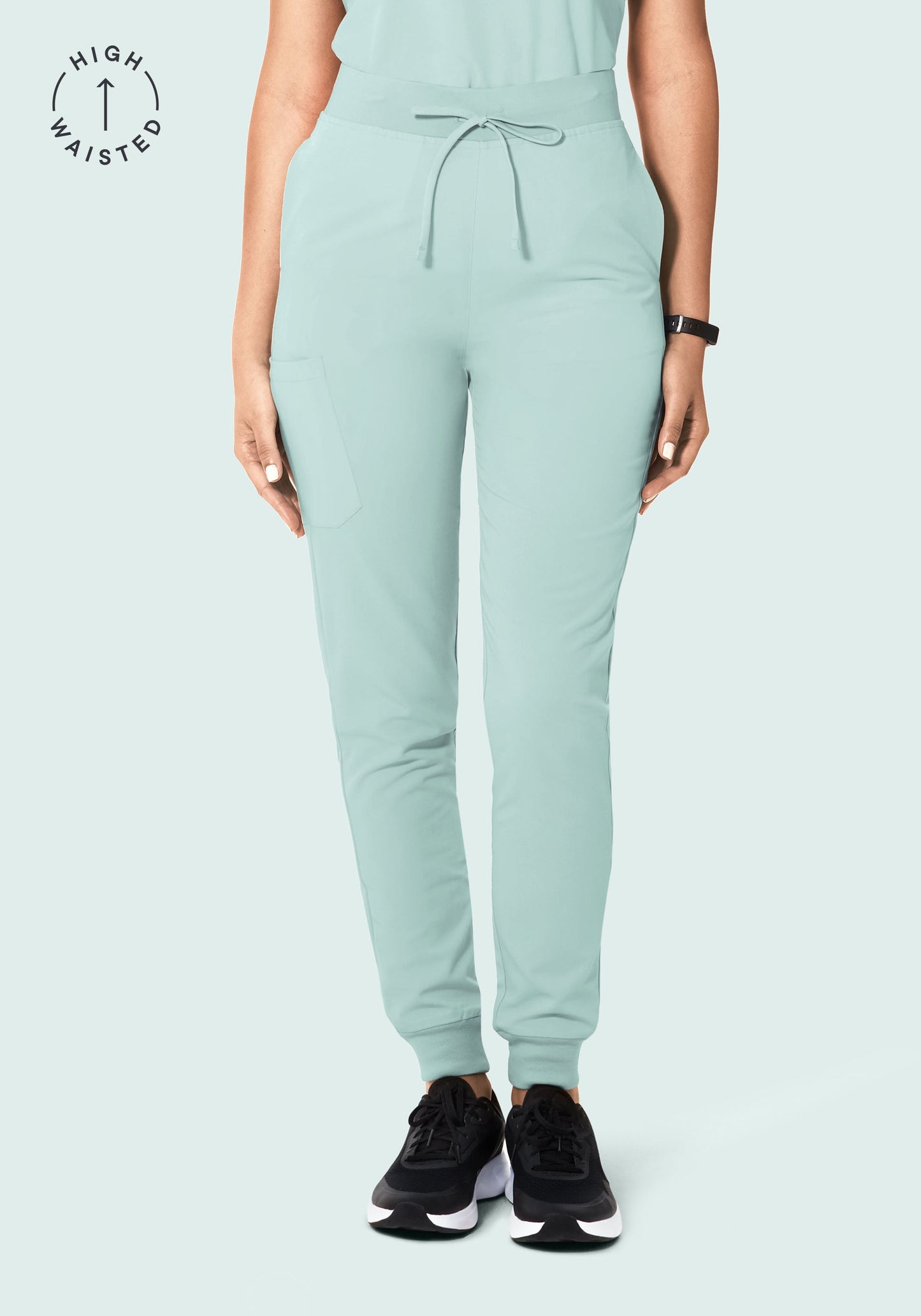 High Waisted Joggers Sterling Blue