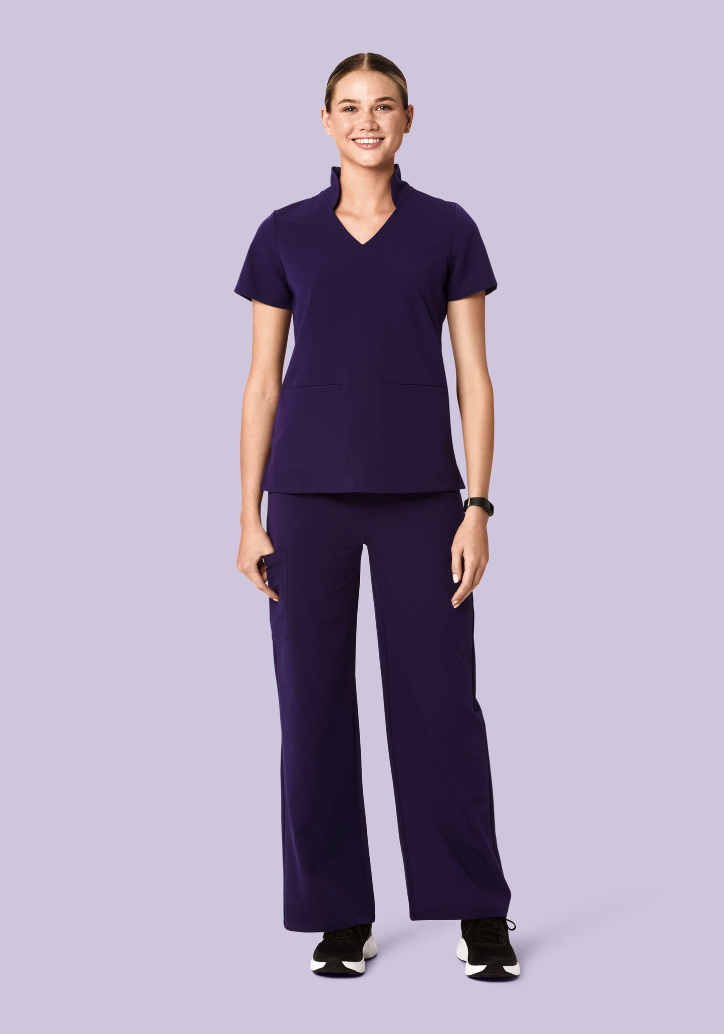 High Waisted Wide Leg Eggplant