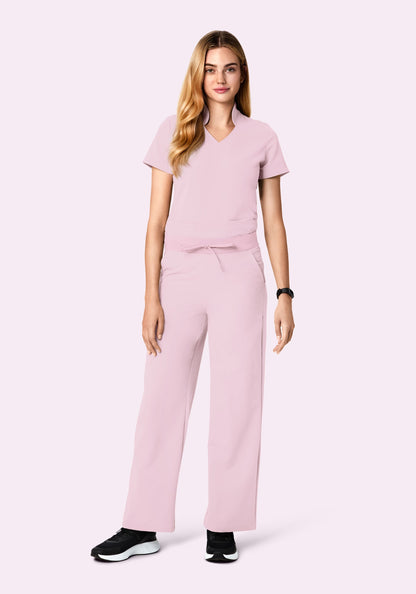 High Waisted Wide Leg Blush Blossom