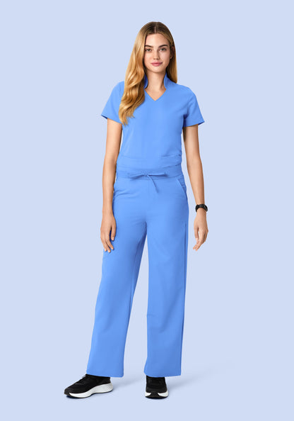 High Waisted Wide Leg Ceil Blue