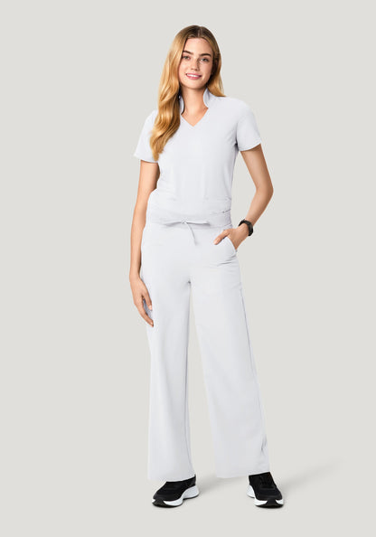 High Waisted Wide Leg White