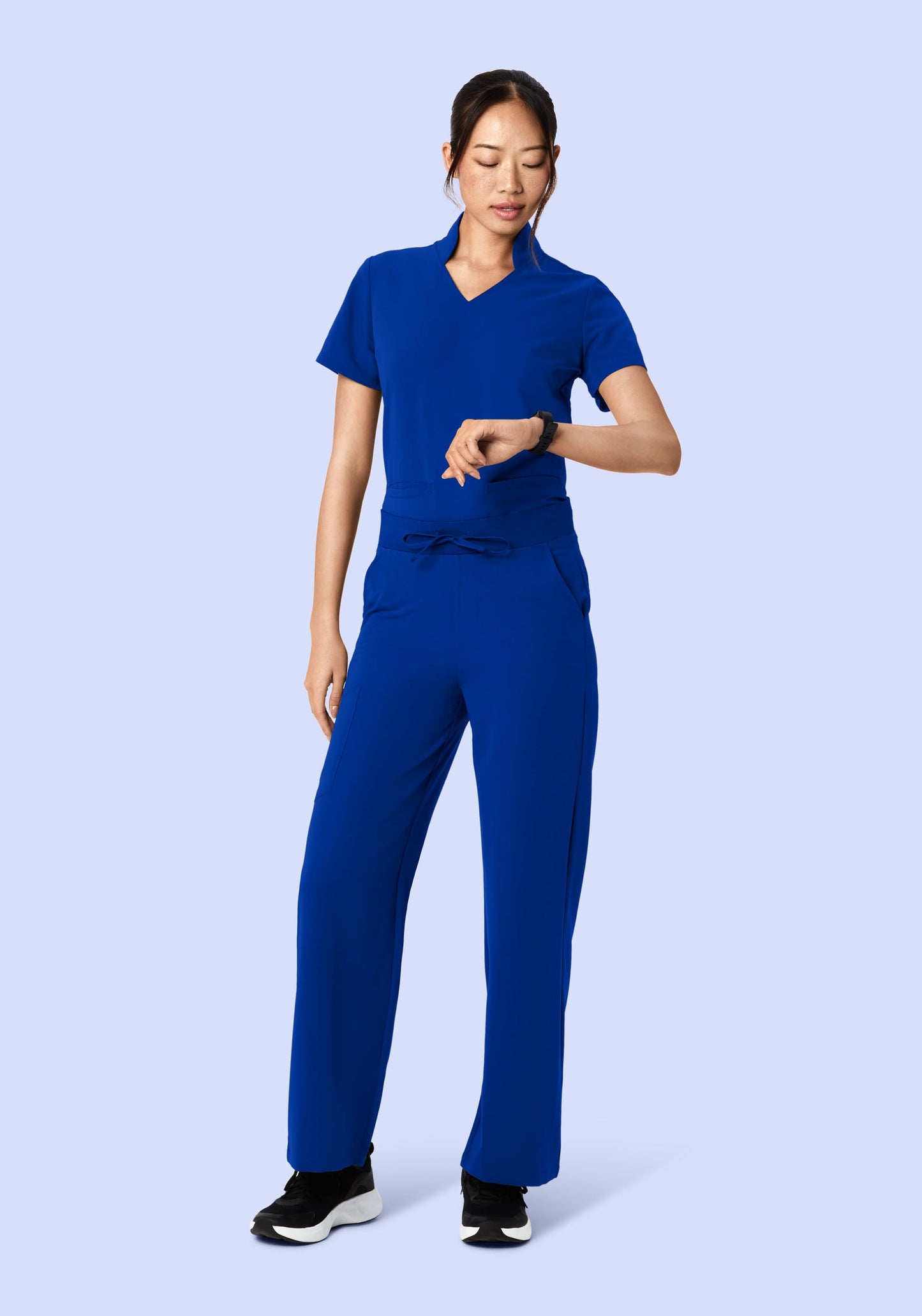 High Waisted Wide Leg Galaxy Blue