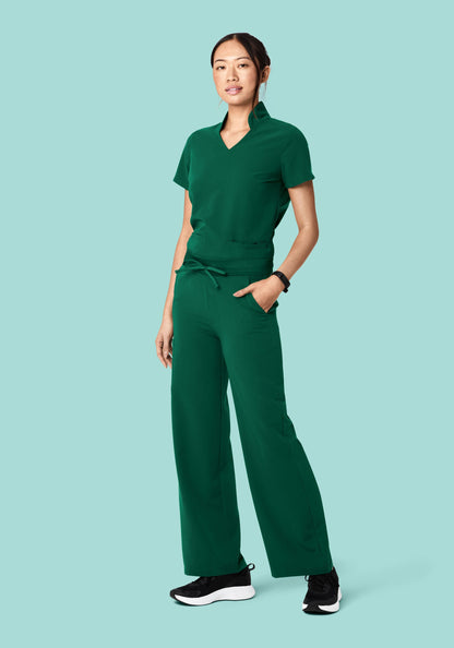 High Waisted Wide Leg Hunter Green