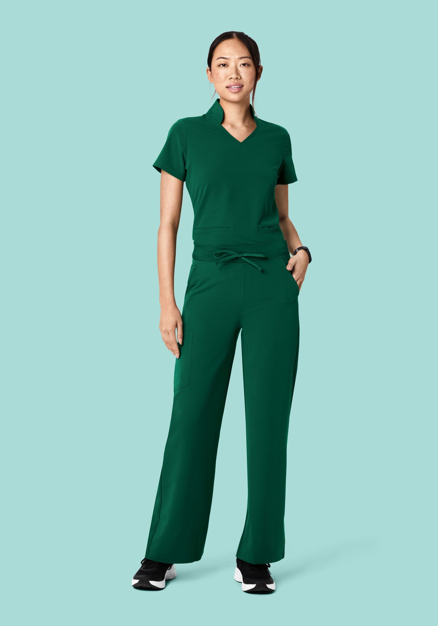 High Waisted Wide Leg Hunter Green