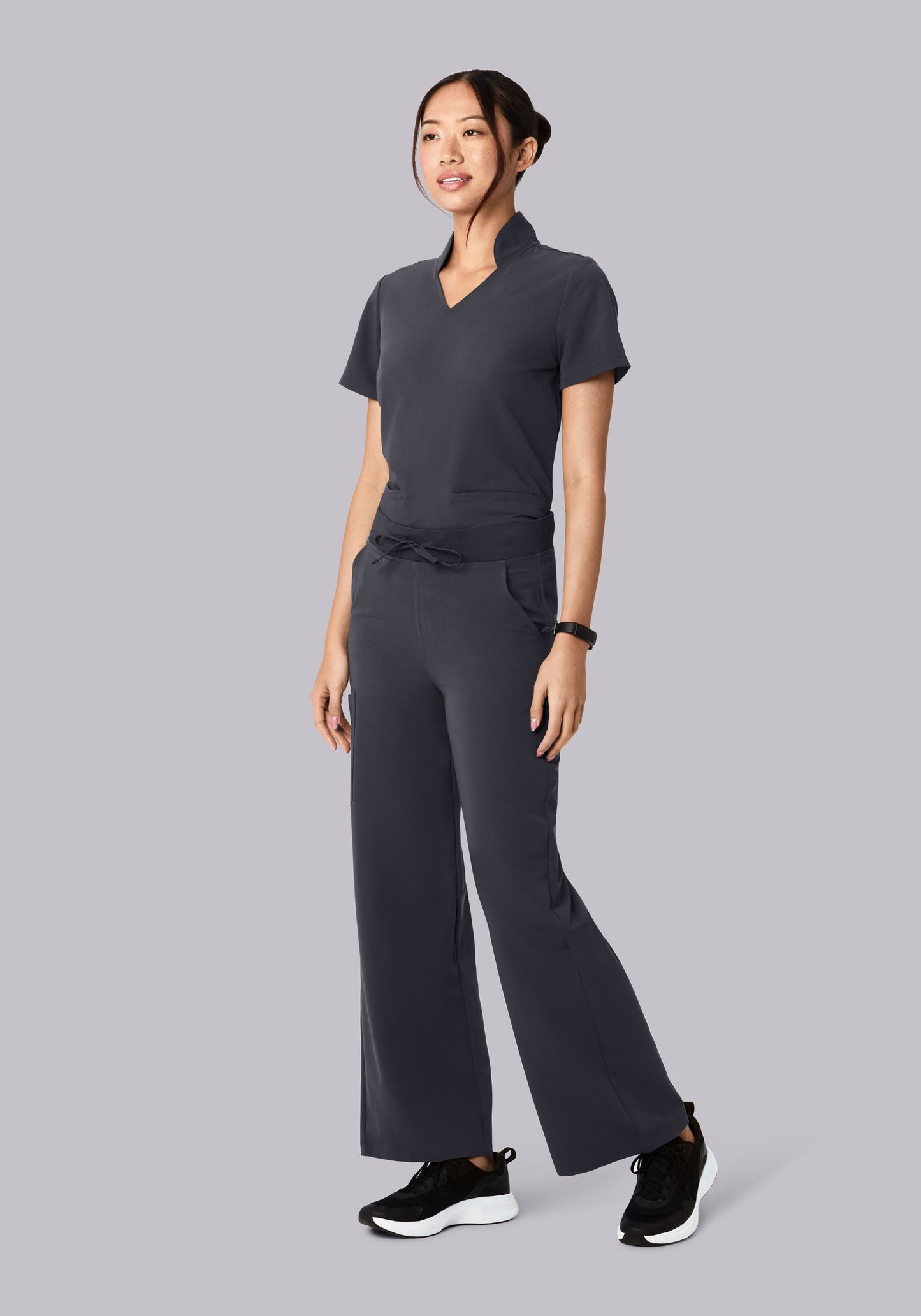 High Waisted Wide Leg Pewter