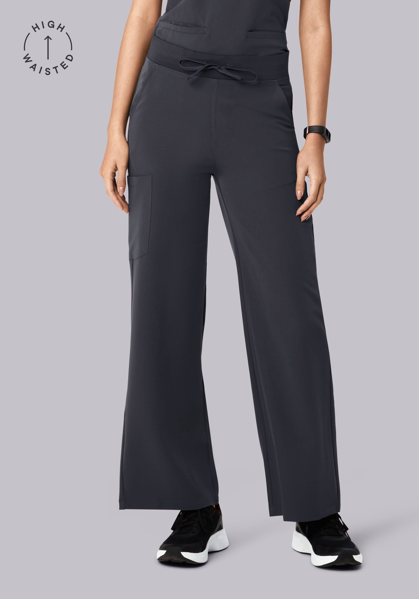 High Waisted Wide Leg Pewter