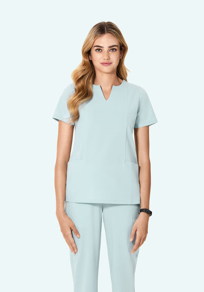 5 Pocket Notch Neck Top Sky